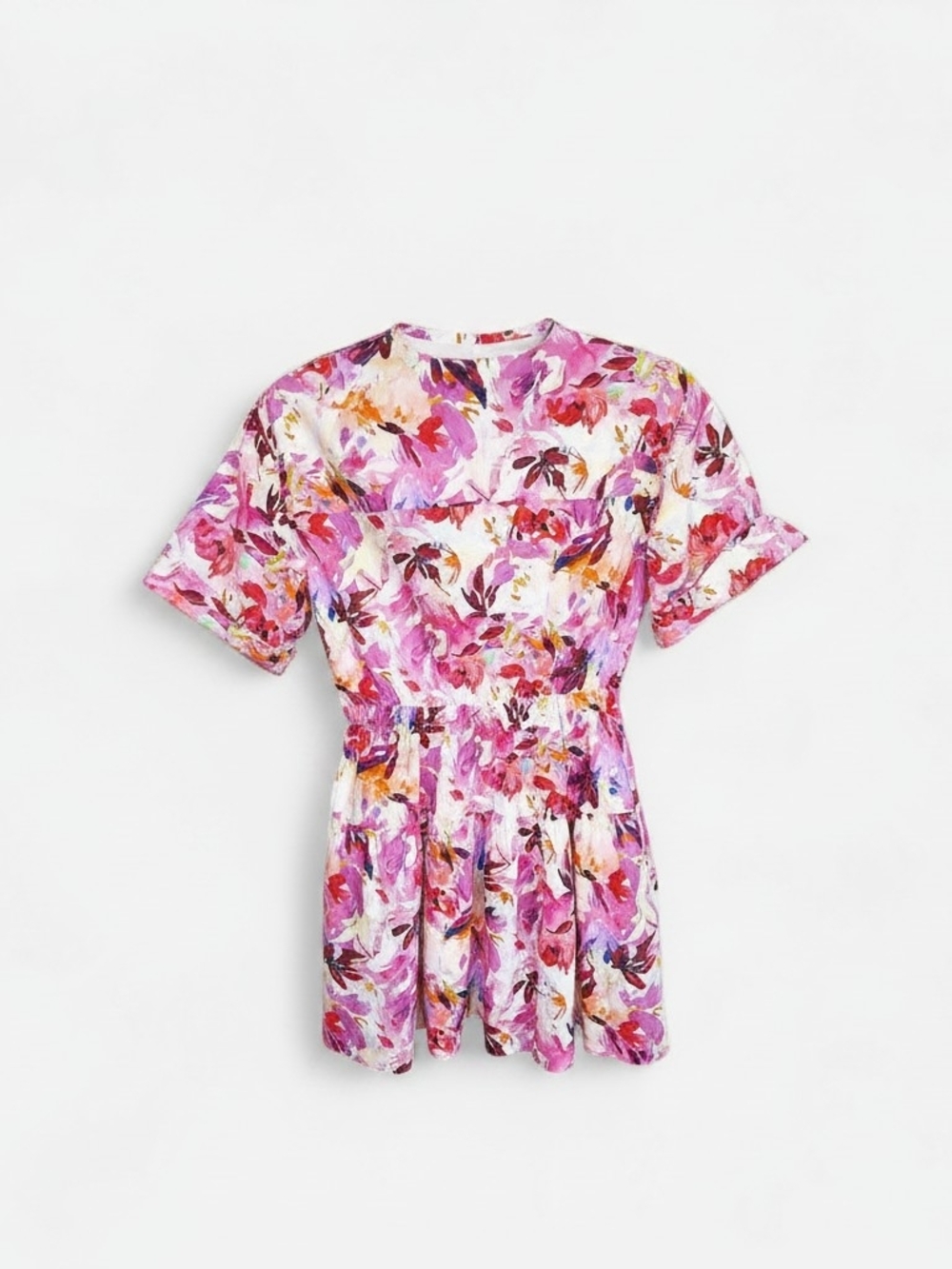 Ulla Johnson Nadira Mini Dress With Azalea Print Pink V-Neck size 4 - Picture 3 of 5